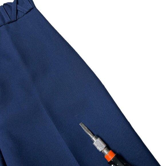 70s vintage highwaisted wideleg flare pants bellbottom navy blue trousers. - Picture 7 of 7